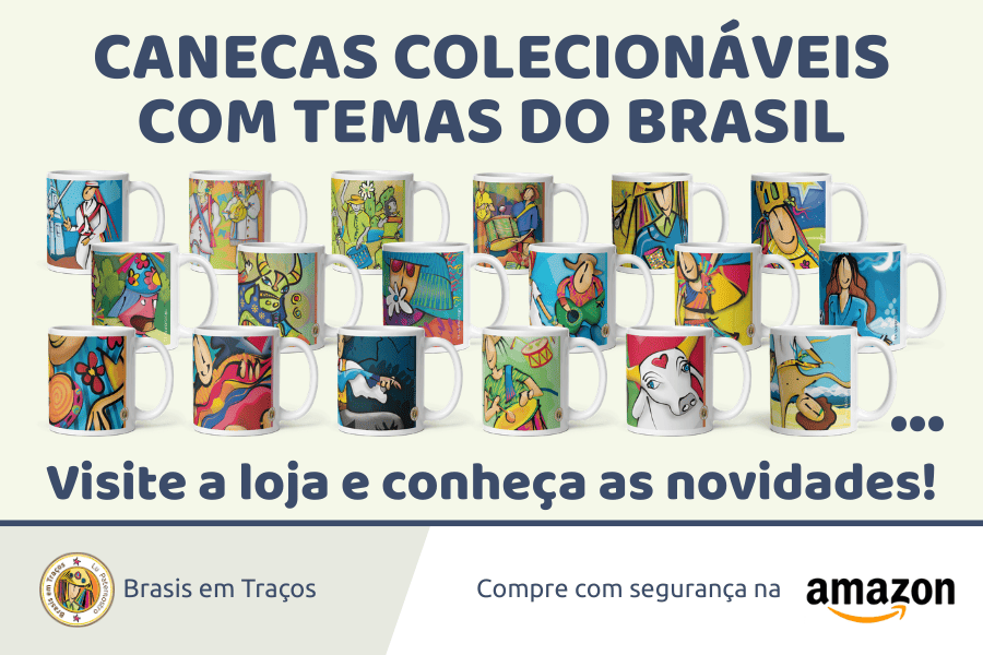 Canecas colecionaveis com temas do brasil