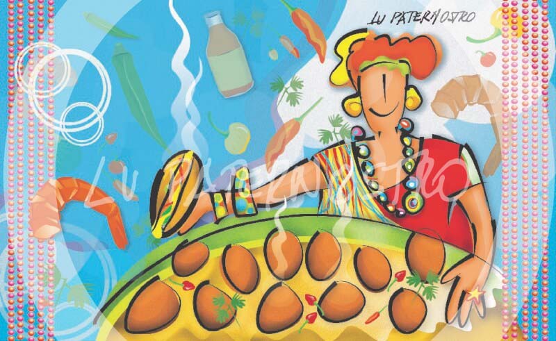 Ilustração "O Baiana do Acarajé", da série "Tipos Tradicionais Brasileiros"
 Copyright Lu Paternostro. Proibida cópia, uso ou reprodução desta imagem sem a autorização da artista. 