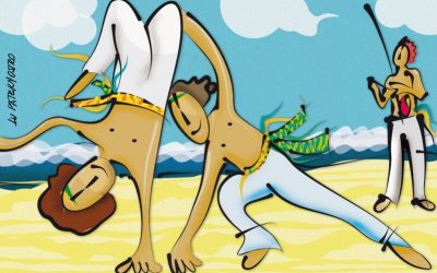 Ilustração “Capoeira”. Manifestações da Cultura Tradicional Brasileira. Série Traços do Brasil.