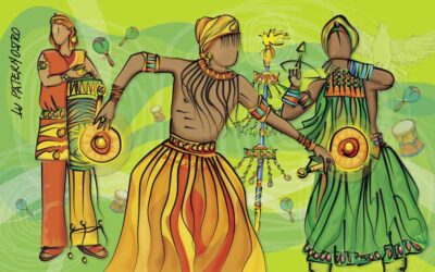 Ilustração Africanos Sudaneses e a Dança dos Orixás. Série Imigrantes Brasileiros.