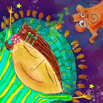 Cena do livro infantil sobre pijamas mágicos: Moringa voando com o Pijama 881