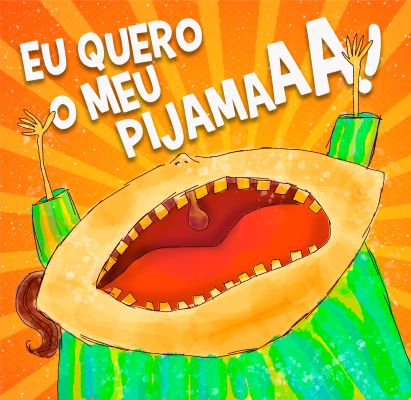 Cena do livro infantil sobre pijamas mágicos: Moringa voando com o Pijama 881